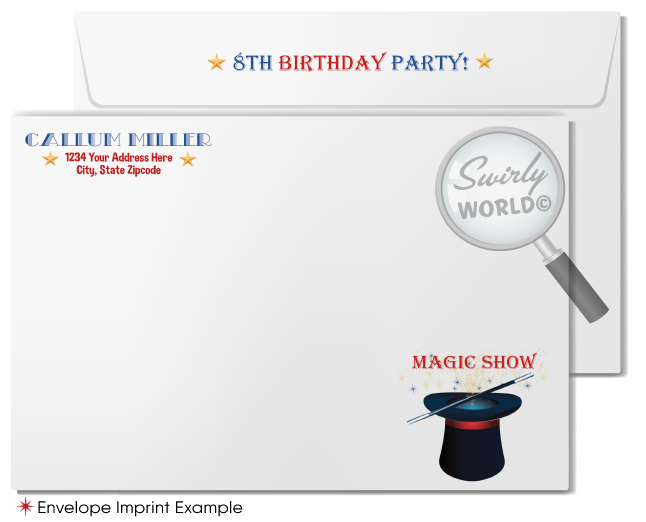 Unique Magic Party Young Magician Birthday Party Invitation Digital Download