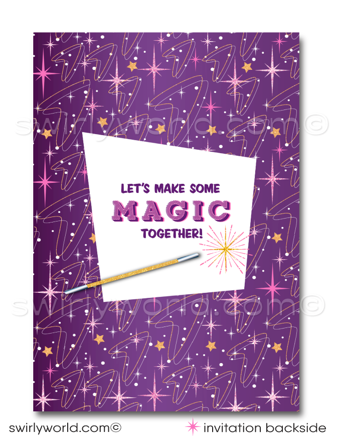 Magic Magician Theme Birthday Party for Girls Digital Download