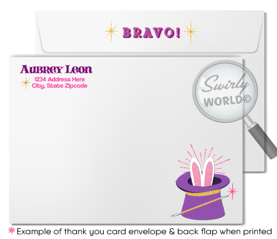 Step into a whimsical world with our Retro Magic Theme Party Digital Invitation Set. Perfectly crafted for your little girl's enchanting celebration, this digital download dazzles with pink and purple hues and sparkling glitter elements. Includes matching thank you cards and envelopes. Effortless customization and instant download.