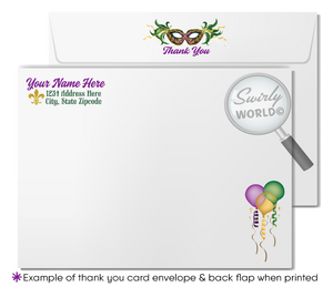 New Orleans Mardi Gras Masquerade Sweet 16 Invitation Set - Printed Designs