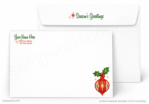 1950s Vintage Christmas Cards – Mid Century Holiday Cards With Starbursts & Classic Elements