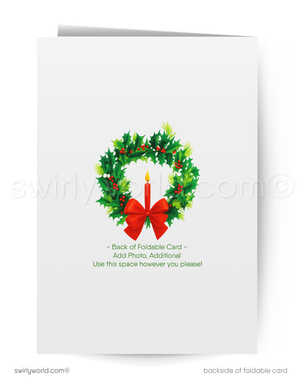 Vintage Christmas Card with 1950s Kitschy Snowman Couple in Festive Holiday Attire