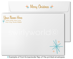 Merry Christmas card with customizable name and address fields on a white background