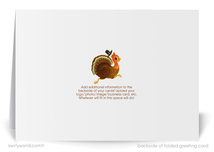 Vintage 1960s Mid-Century Style Thanksgiving Card with Nostalgic Table Setting