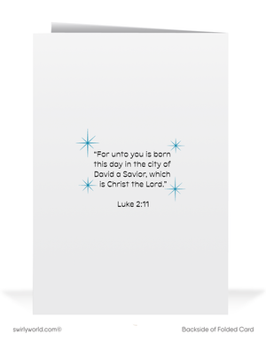 Mid-Century 1960s Nativity Manger Scene "O Holy Night" Catholic Christmas Cards