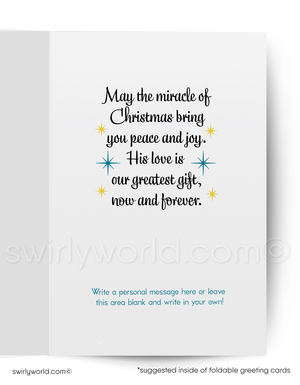 Mid Century Christmas Cards – Vintage Nativity Scene Cards With Premium Matte Finish