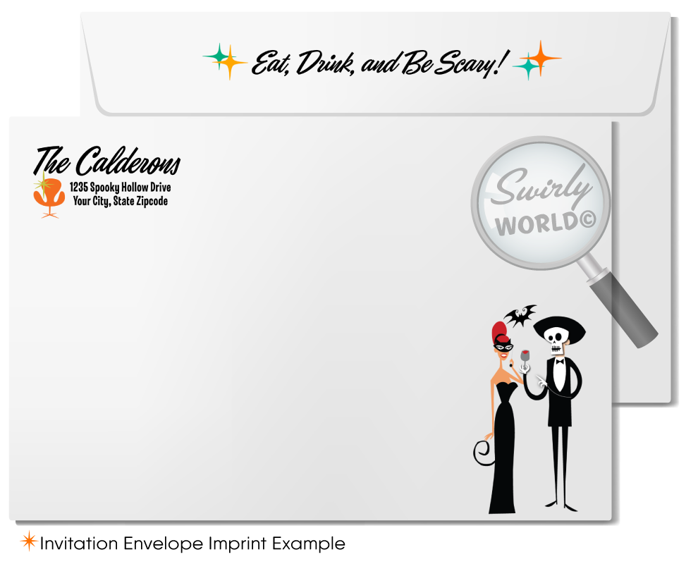 Retro-Shag Mid-Century Modern Halloween Party Invitation - Eichler Monsters Digital Design