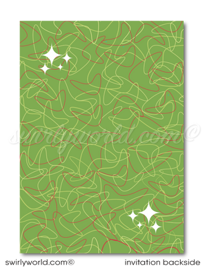 Pin-up Girl Rockabilly Christmas Holiday Cocktail Party Invitation Digital Download