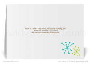 Retro Holiday Card – Customizable Mid Century Holiday Cards with Starbursts