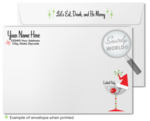 Mid-Century Modern 1950's Atomic Christmas Cocktail Party Invitation Digital Download