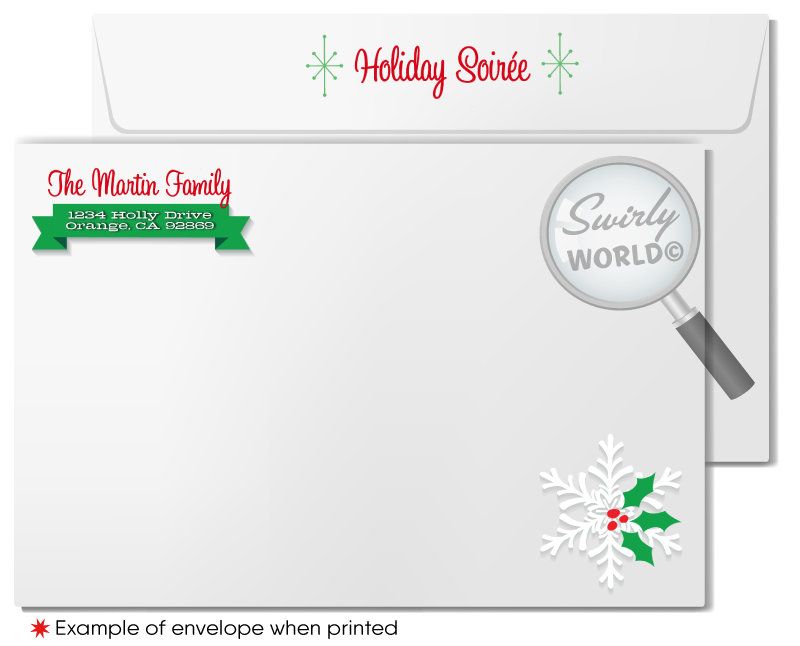 Retro Modern Santa Claus Whimsical Christmas Holiday Party Printed Invitations