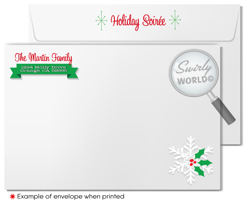 Retro Modern Santa Claus Christmas Holiday Party Invitation Digital Download