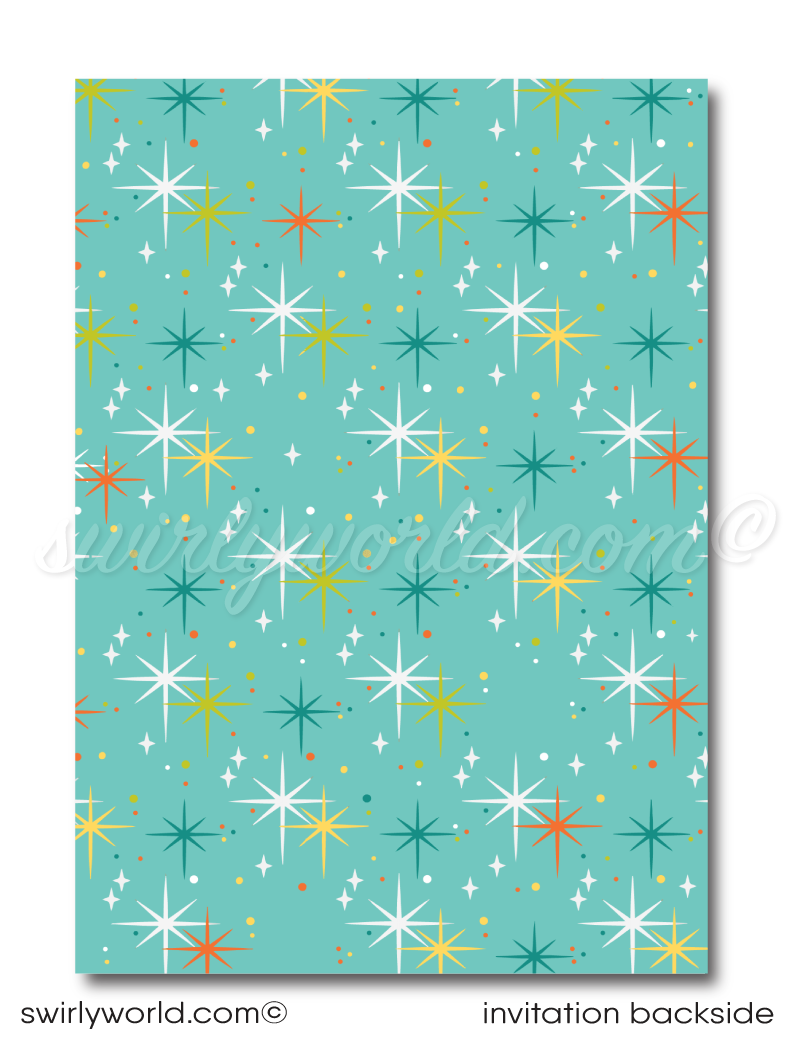 Transport your festivities to the 1950s with mid-century modern flair! Explore retro Christmas party ideas, from cocktails to invitations. Dive into the charm of a digital holiday celebration with our retro mid-century modern theme. Download your atomic mod Christmas vibes today!