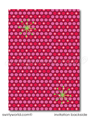 Retro White Elephant Gift Exchange Christmas Holiday Party Invite Digital Download