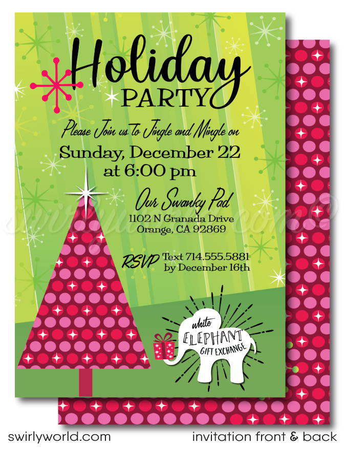 Free White Elephant Gift Exchange Holiday Party Communication Templates