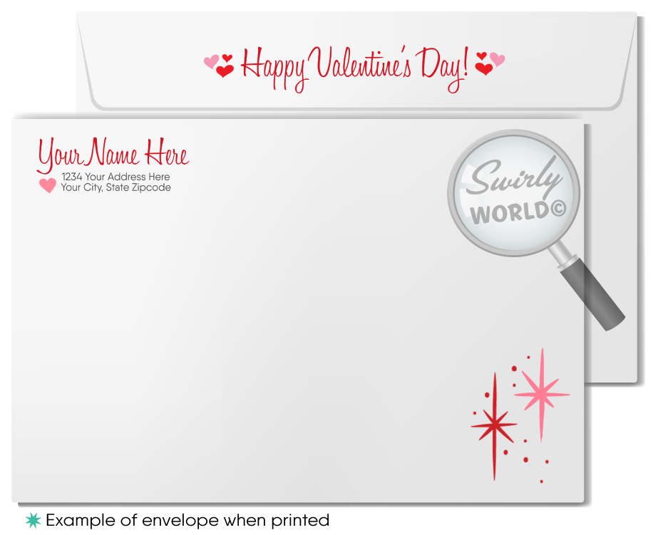 Retro Chic Heart Design Valentine's Day Cards: Mid-Century Modern with a Heartfelt Twist