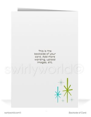 1960s Retro Atomic Mid-Century Modern Holiday Trees MCM Holiday Greeting Cards