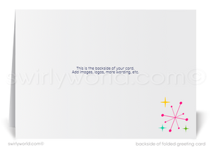 1960s Atomic Retro Modern Mid-Century Style Christmas Holiday Greeting Cards