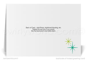 Mid Century Holiday Cards - Retro Modern Greeting Cards with Starburst Design