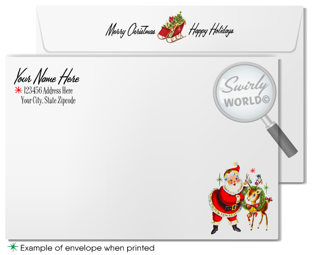 Retro Mid-Century Modern Christmas Holiday Photo Card Digital Printable Download