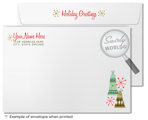 Retro Mid-Century Modern Christmas Holiday Photo Card Digital Printable Download