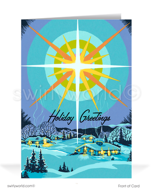 1950s-1960s Atomic Vintage Mid-Century Modern Vintage MCM Holiday Greeting Cards 