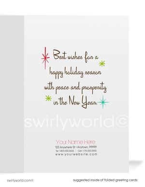 Atomic Retro Mod 1960s Mid-Century Modern Vintage Christmas MCM Holiday Cards