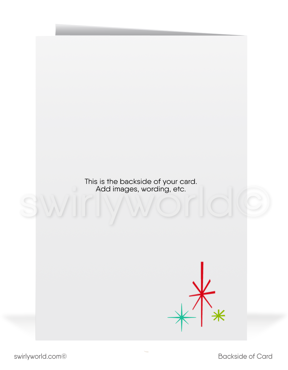 Atomic Retro Mod 1960s Mid-Century Modern Vintage Christmas MCM Holiday Cards