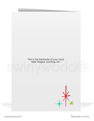 Atomic Retro Mod 1960s Mid-Century Modern Vintage Christmas MCM Holiday Cards