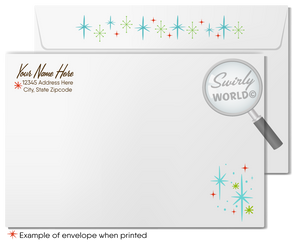 Atomic Retro Mod 1960s Mid-Century Modern Vintage Christmas MCM Holiday Cards