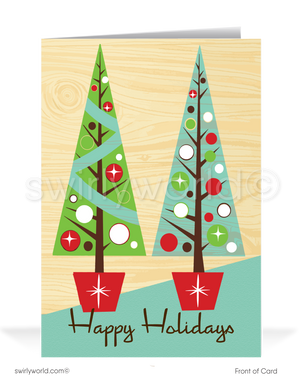 Atomic Retro Mod 1960s Mid-Century Modern Vintage Christmas MCM Holiday Cards