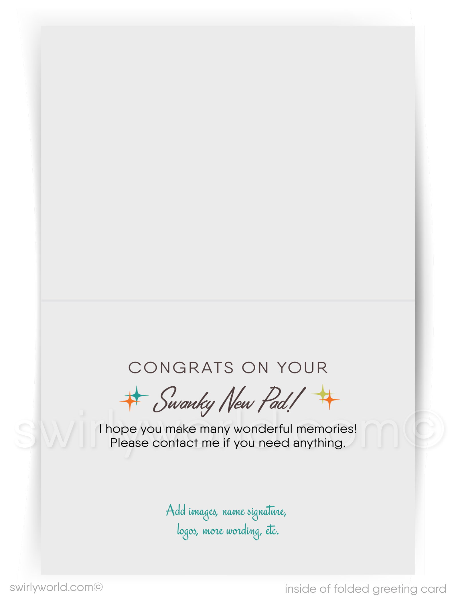 Mid Century Modern Cards – Thank You Cards with Custom Printed Envelopes for Realtors