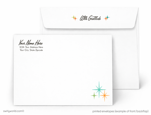 Mid Century Modern Cards – Thank You Cards with Custom Printed Envelopes for Realtors