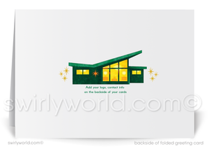 Green house illustration on a white card with 'swirlyworld.com' branding.