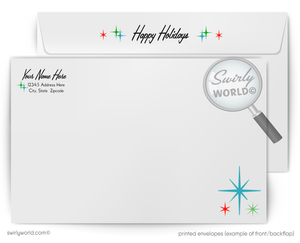 1950s Retro Mid-Century Modern Christmas House Realtor Holiday Cards