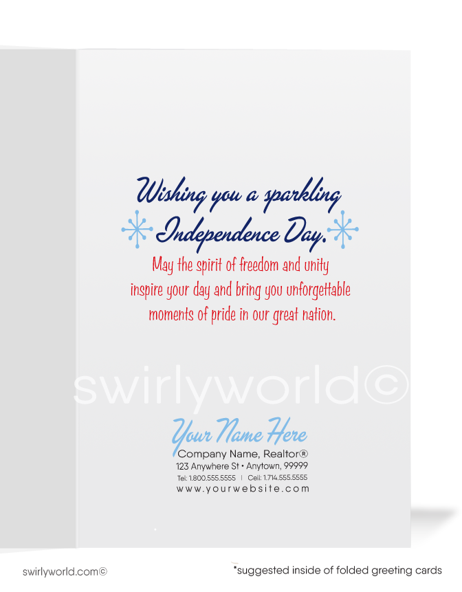 Patriotic Pin-up Girl 1950s Mid-Century Vintage Happy 4th of July Greeting Cards