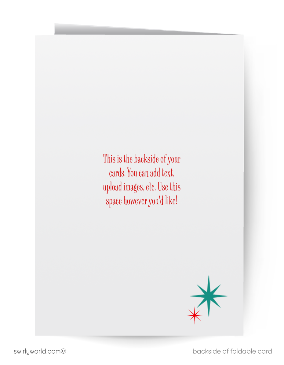 Mid Century Christmas Cards | Retro 1950s Holiday Greeting Cards Featuring Old Fashioned Santa