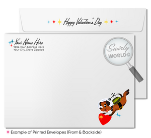 Charming 1940s-1950s Vintage-Inspired Valentine's Day Cards: Retro Astronaut in Space