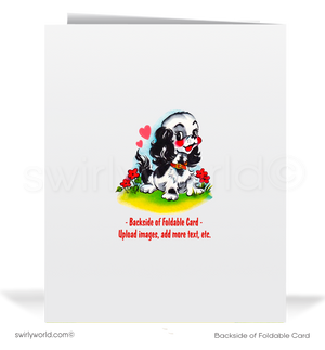 Vintage 1950s-Style Valentine’s Day Card – Kitschy Puppy with Heart and Playful Message, "It’s Pawsome… Knowing DOG-GONE GOOD Folks Like You!"