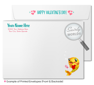 Vintage 1940s-Style "Oceans of Love" Valentine’s Day Card with Mermaid & Playful Sea Creatures