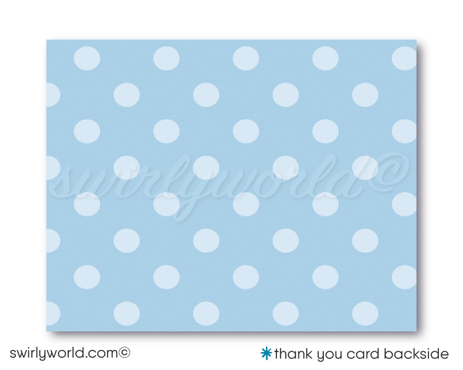 Cute Baby Whale Nautical Theme Ocean Beach Baby Shower Invitation and Thank You Card Set