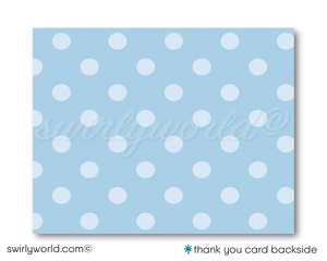 Cute Baby Whale Nautical Theme Ocean Beach Baby Shower Invitation and Thank You Card Set