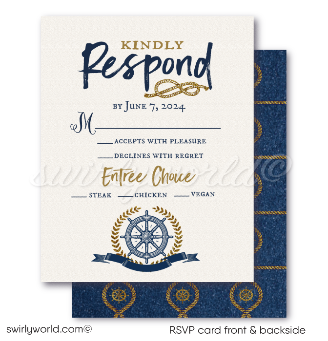 Nautical Wedding Rustic "Tie the Knot" Anchor Wedding Invitations