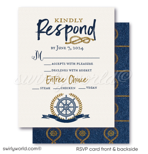 Nautical Wedding Rustic "Tie the Knot" Anchor Wedding Invitations