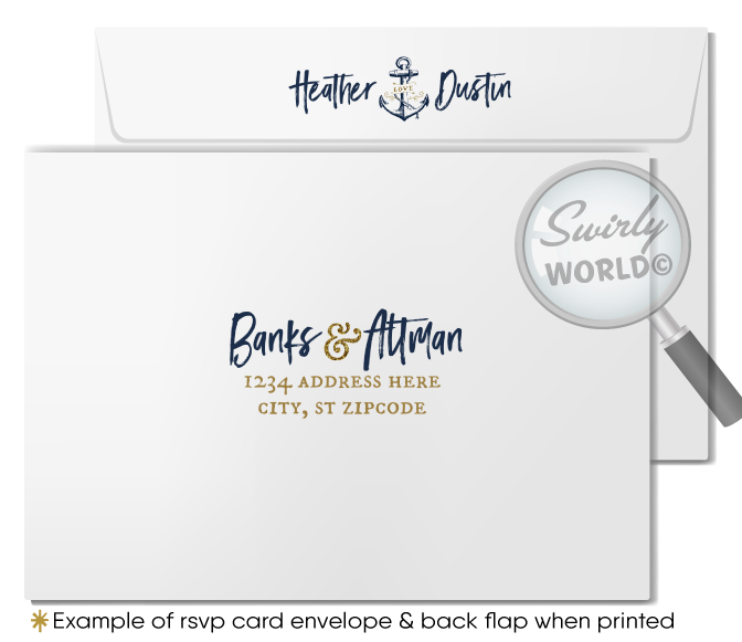 Nautical Wedding Rustic "Tie the Knot" Anchor Wedding Invitations