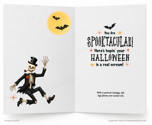 No Bones About It Funny Skeleton Happy Halloween Card