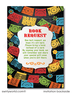 "Little Muchacho" Numero Uno Papel Picado Fiesta Mexican 1st Birthday Book Request card for Boys