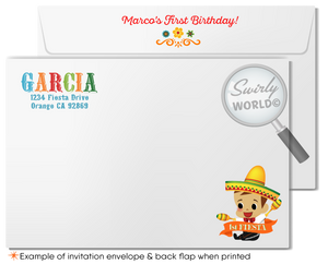 Celebrate with our Papel Picado Fiesta 1st Birthday Invitation! 🌟🎉 Tailored for your little muchacho's big day, featuring vibrant colors, retro Mexican fonts, and fiesta paper flags. Printed on high-quality card stock and shipped to your door. Perfect for an unforgettable celebration!