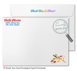 Arts and Crafts Paint Party Invitation and Thank You Card Set