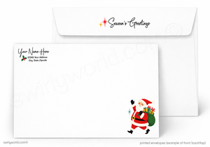 Palm Springs Santa Claus Retro Trailer Park - Mid-Century Modern Christmas Card